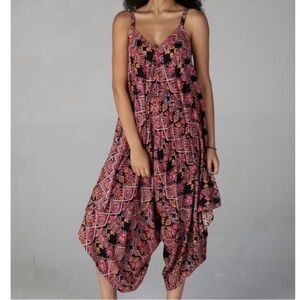NWT Angie Harem Jumpsuit Playsuit Baggy Romper Ankle Long Batik Print Boho